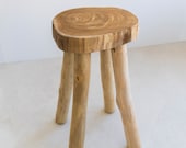 Teak Wooden Stool，Small Wood Stool，Accent Table，Wood Stool Side Table，Bath Caddy，Plant Stand，Nightstand，Modern Farmhouse，Neutral Home Decor