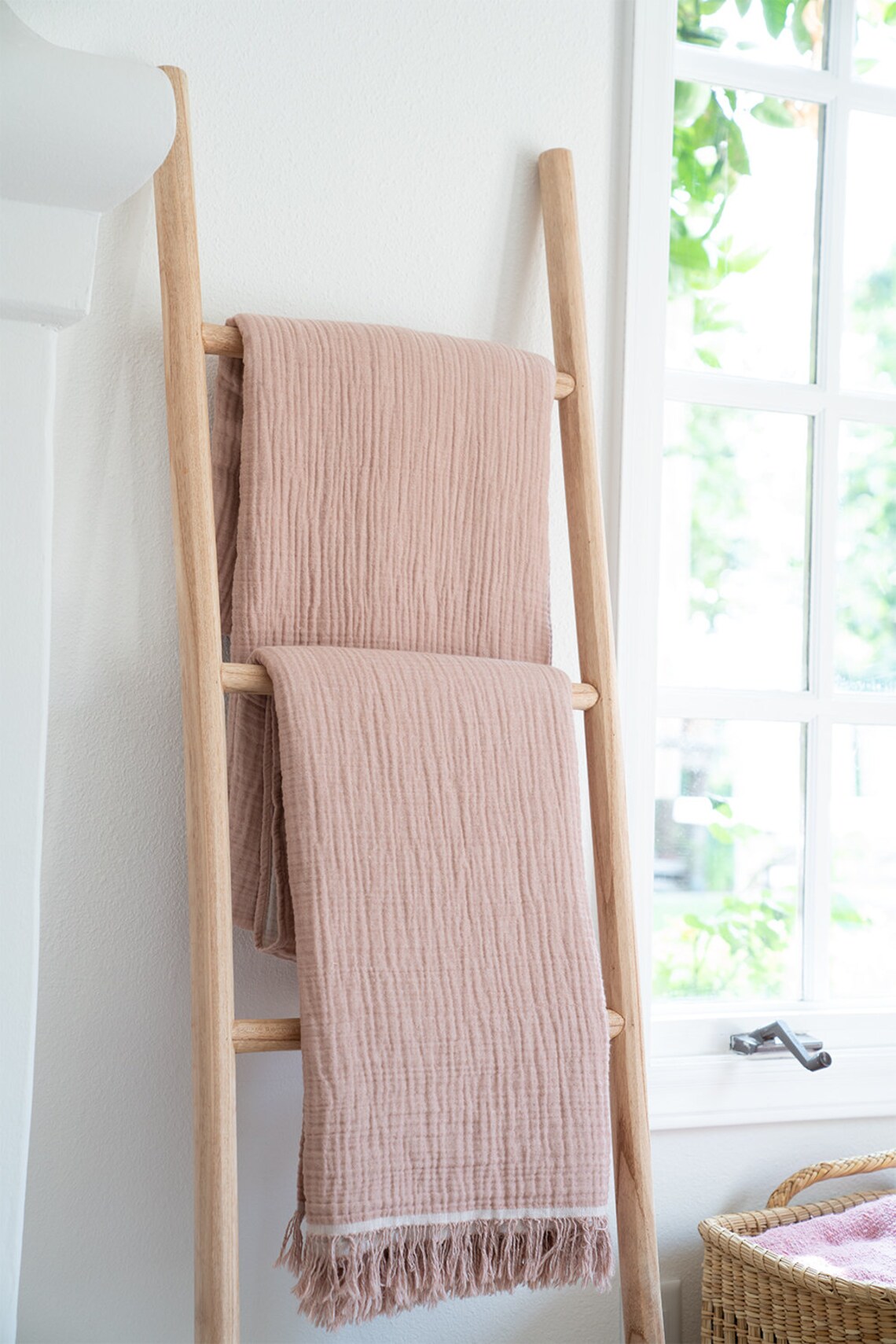 Handmade Blanket Ladder Decorative 5 ft Boho Wooden Ladder Etsy