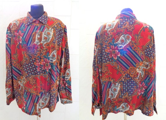 Vintage Italy blouse in wool crepe fabric, of cla… - image 1