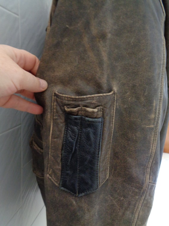 Vintage Eagle Force Basic Line Flying Leather Jac… - image 5