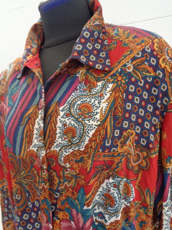 Vintage Italy blouse in wool crepe fabric, of cla… - image 10