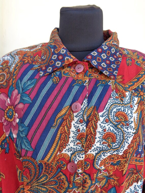 Vintage Italy blouse in wool crepe fabric, of cla… - image 2