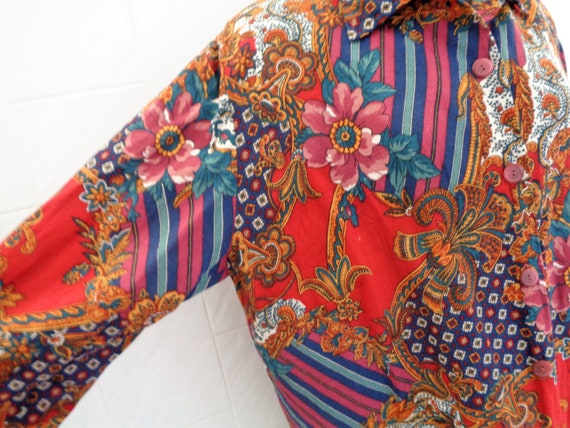 Vintage Italy blouse in wool crepe fabric, of cla… - image 9