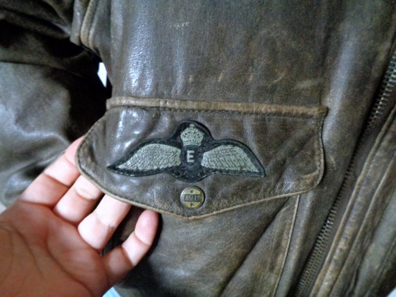Vintage Eagle Force Basic Line Flying Leather Jac… - image 7