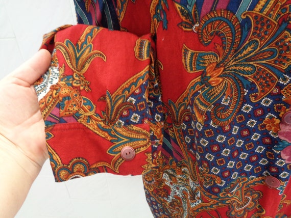 Vintage Italy blouse in wool crepe fabric, of cla… - image 5