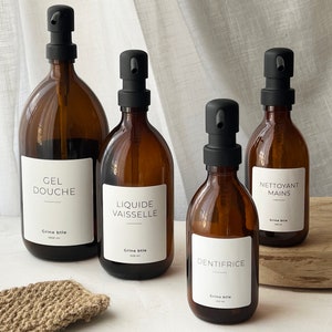 Amber Glass Apothecary Bottle | Refillable Glass Bottle | Eco-responsible & elegant distributor | Refillable dispenser