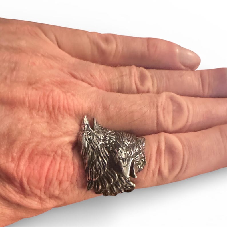 Dual Raven Rings Stainless Steel Double Raven Ring - Etsy