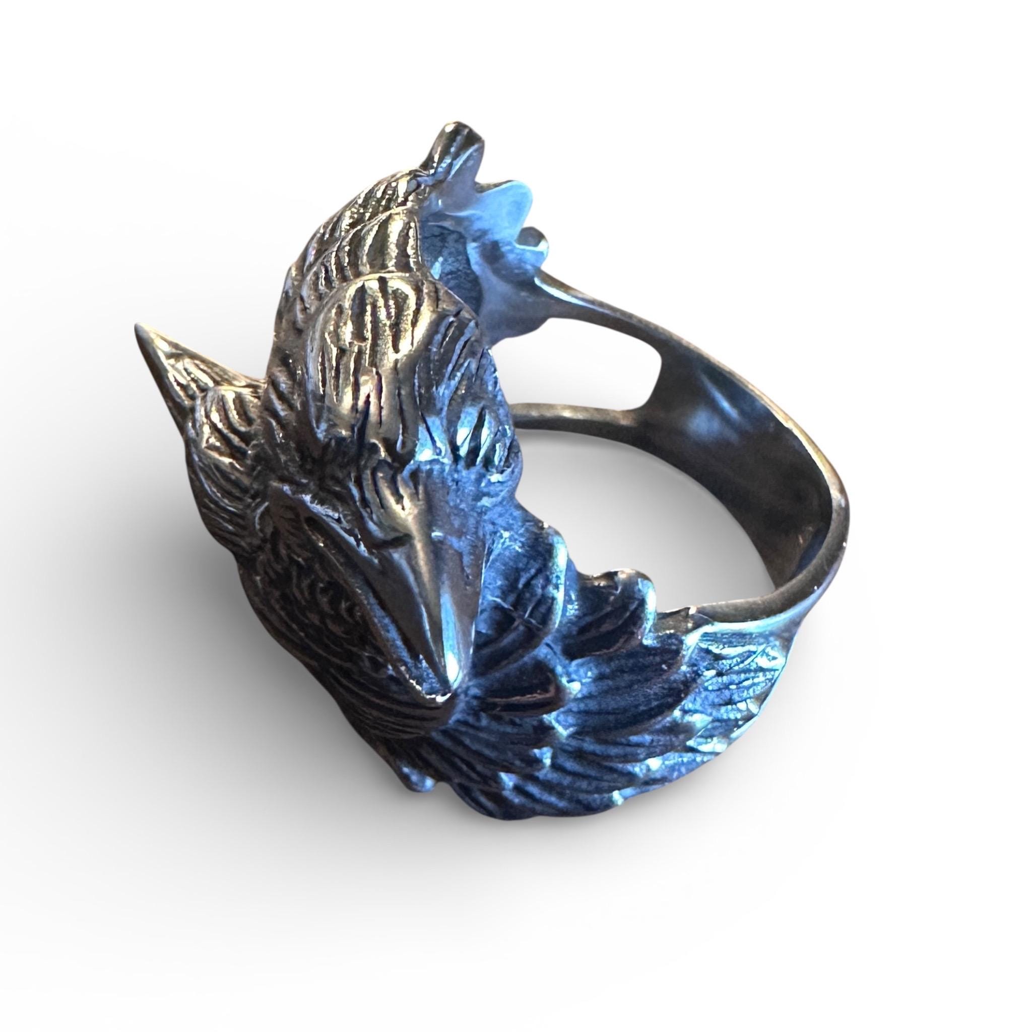 Dual Raven Rings Stainless Steel Double Raven Ring - Etsy