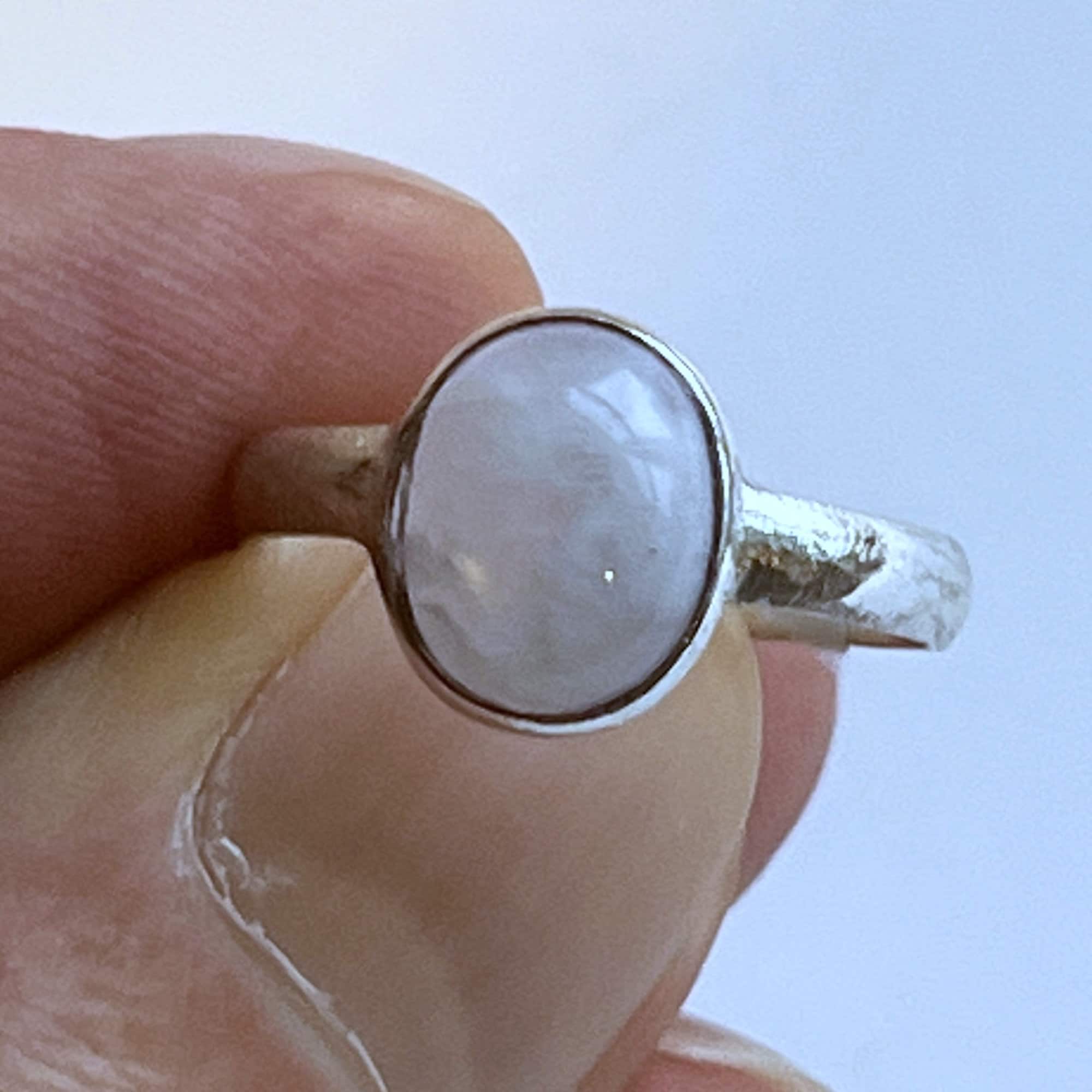 14 MM 本物のムーンストーン カボション リング - Etsy 日本
