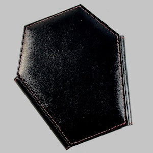 Back in Stock!  -Black Coffin Tri-Fold Vegan Leather Wallet with Red Whipstitch, Gothic Alternative Accessory