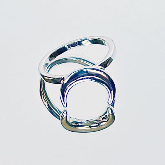 Silver Crescent Moon Ring