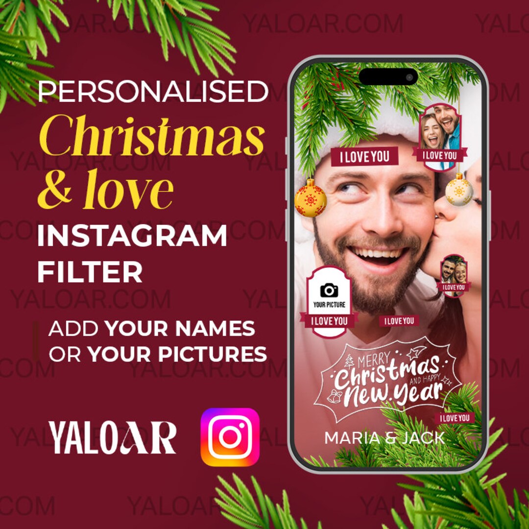 CHRISTMAS Personalized Instagram Filter CHRISTMAS Instagram Etsy