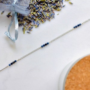 Triple Blue Sapphire Sterling Silver Bracelet, Sterling Silver Bracelet, Dainty Bracelet, Gemstone Bracelet, Sapphire Gemstone Bracelet