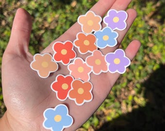 Mini Flower Sticker Pack 12 PC | Aesthetic Stickers for Journal, Scrapbooking, Laptop, Kindle