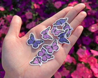 Purple Mini Butterflies 9 PC Sticker Pack | Aesthetic Stickers for Journals, Scrapbooking, Laptops, Kindle