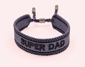 Super Dad • Bracelet tissé Gris