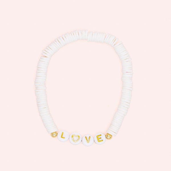 Love • Bracelet de perles Blanc