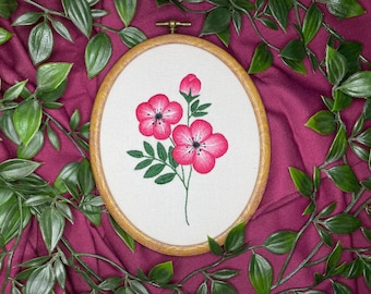Simple Flower Hand Embroidery Needle/Thread Painting Pattern - Instant Download PDF