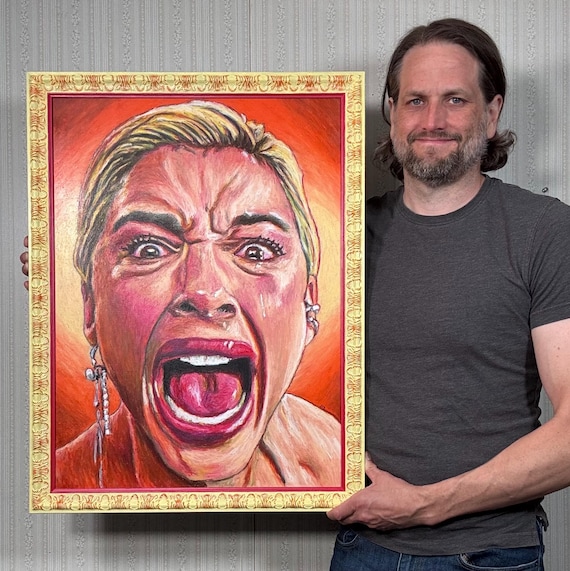 Skye Riley - Original Artwork in Hand-Painted Frame - Smile 2, Horror, Naomi Scott