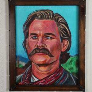 Framed Original Artwork - Wyatt Earp - Tombstone, Kurt Russell, Western, Film Art