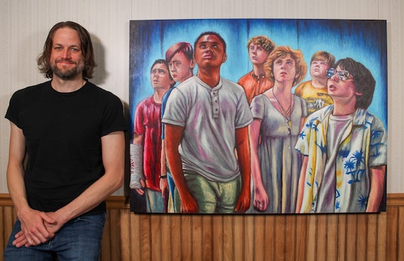The Loser’s Club - Original Artwork on Wood Panel - Oil Pastel, Horror, It, Stephen King, Pennywise