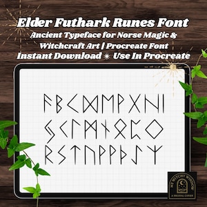 Runes Font | Elder Futhark Alphabet for Procreate, Spell Pages & Norse Magic | My Witchy Window