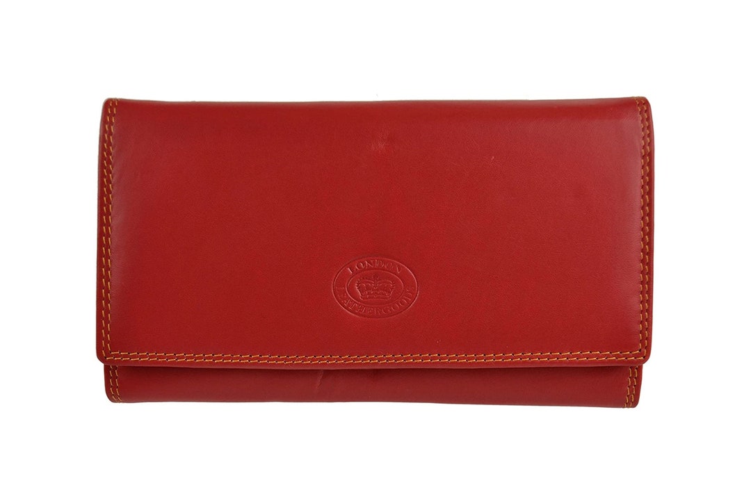 Real Leather Women's Purse Wallet RFID Blocking 8 Card Slots Large