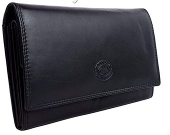 Womens Leather Purse Wallet - RFID Blocking - 8 Card Slots - Large Matinee Purse - Ladies Wallet