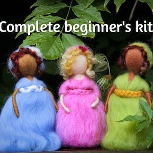 Fairy needle felting kit - Needle felting kit beginners - Needle felted fairy tutorial