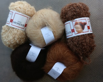 Waldorf doll hair - Doll mohair yarn - Brushable mohair yarn