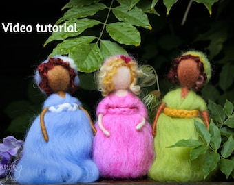 Fairy needle felting tutorial - Needle felting tutorial for beginners - Needle felted fairy PDF tutorial