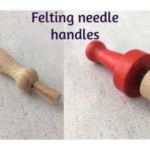 Felting needle holder - Wooden needle handle - Needle felting punch