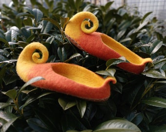 Fairy felt slippers - Elf shoes - Witch wool slippers for women