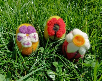 Easter eggs needle felting tutorial - Needle felting tutorial for beginners - Needle felted eggs PDF tutorial