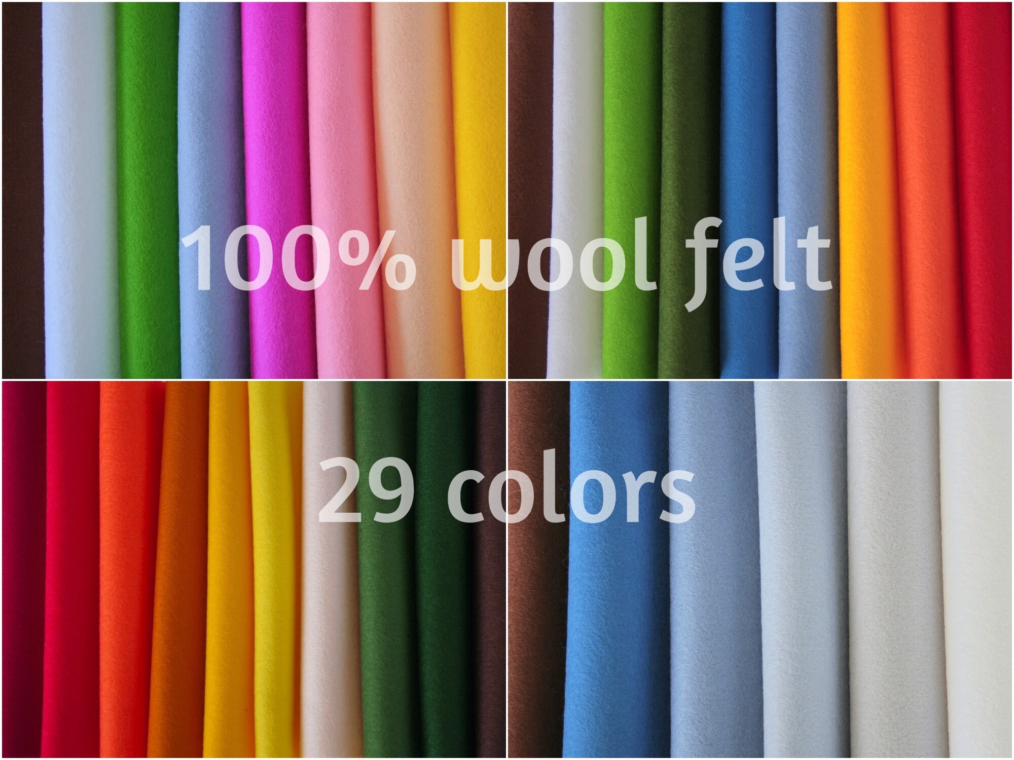 3mm Thick 100% Wool Designer Felt By Foot - Earth Tones