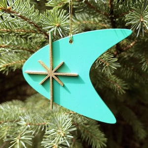 Mid Century Modern Christmas Ornaments featuring Retro Boomerang Ornament MCM