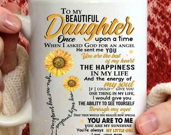 Sunflower To My Beautiful Daughter You Are My Sunshine Mug, Best Mug For Daughter, Mom Dad To Daughter Gift Mug, Granddaughter Gift