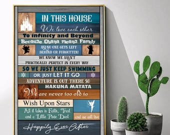 Disney In This House We Can Love Each Other To Infinity And Beyond Poster, Wall Art Home Decor Poster, Poster (No Frame)/ Canvas