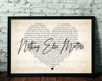 Nothing Else Matters Song Lyrics  Poster and Canvas, Music Lyrics Poster and Canvas Wall Art Print  Decor - Poster (No Frame)