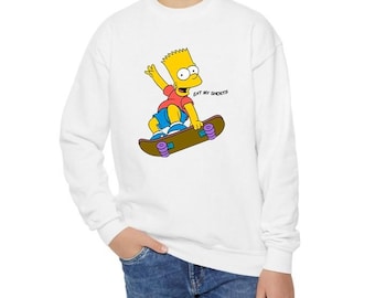 Eat My Shorts Skater Youth Sweatshirt Hoodie, Funny Cartoon Skateboard Gift for Kids
