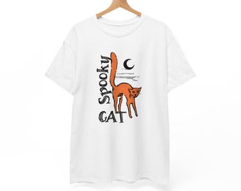 Halloween Spooky Orange Cat Unisex T Shirt, Cat Lover Gift