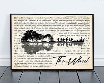 The Wheel Song Lyrics Guitar Design Poster, Canvas Wall Art Print Decor, Poster (No Frame)