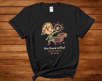 Zelda You Found Coffee All Hearts Restored Unisex Tee, Anniversary, Birthday's  Gift