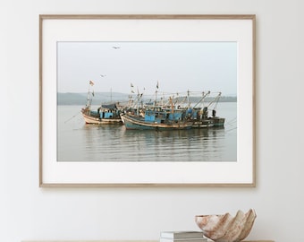 X Fishing Boats Photography Print ~ Photographic Art Print ~ Original Artwork ~ Travel Photography ~ Beautiful Wall Art Fine Art Photo Print