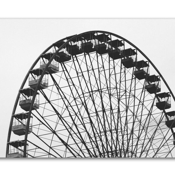 Fine Art Photo ~ Ferris Wheel ~ Photography Prints Original Artwork ~ Romantic B&W Image ~ Berlin Amusement Park SpreePark ~ Office Decor