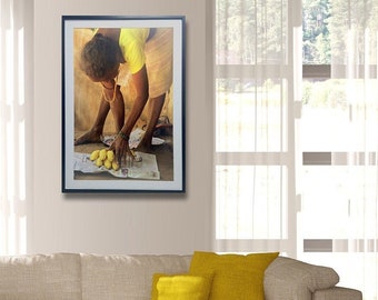 X Bananas Wall Art Print ~ Yellow Bananas Photo Prints ~ An Indian Woman Portraiture Selling Bananas ~ Goa Unique Photography ~ Yellow Photo