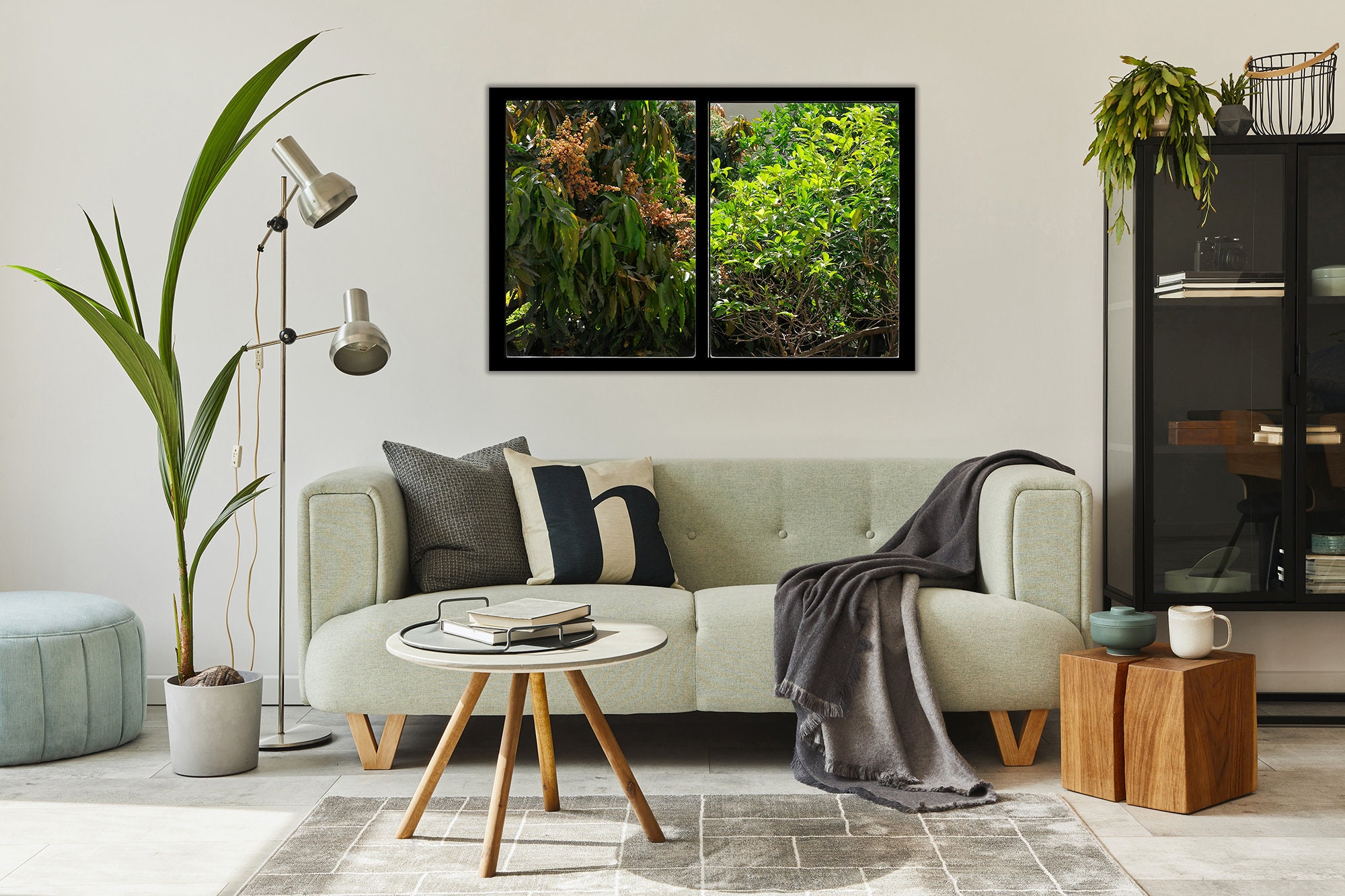 X Window View Photo Print ~ Mango Tree and Orange Tree Picture Through ...