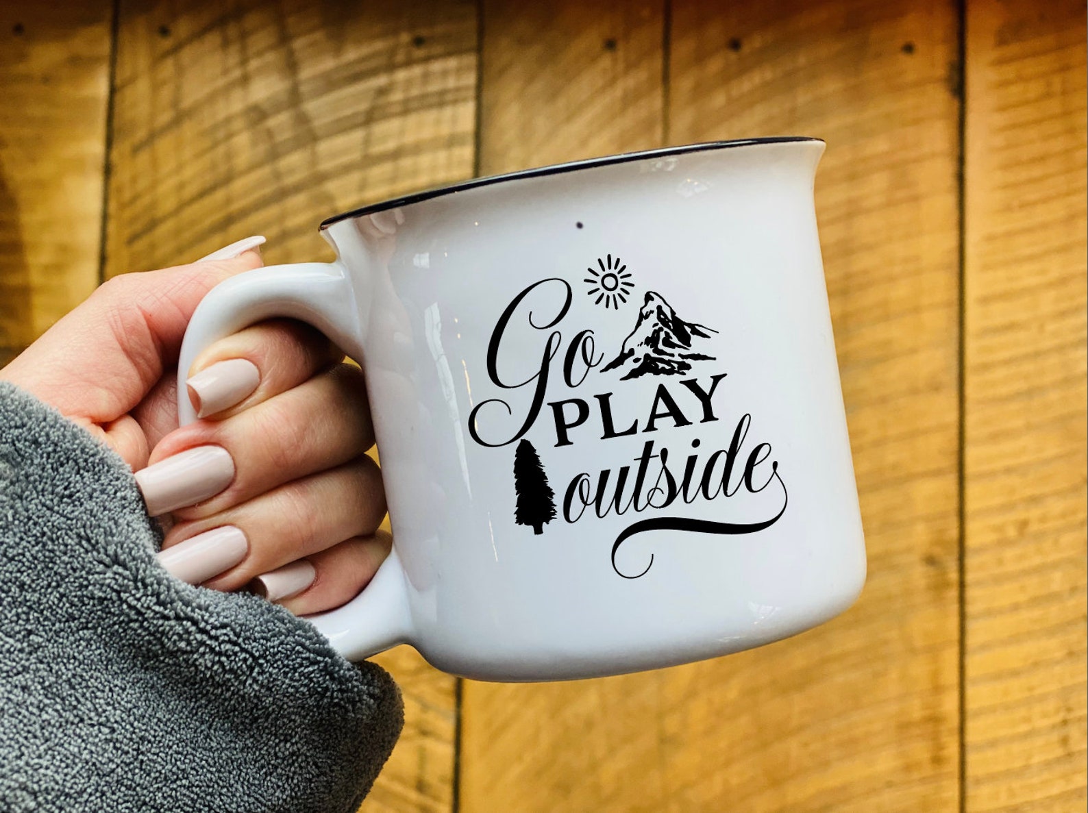 Custom Camping Mug Enamel Mugs Ceramic CampStyle Mug Etsy