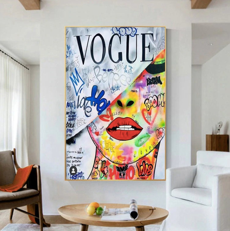Vogue Cover Moda Graffiti Pop Art Póster Bellas Artes Etsy