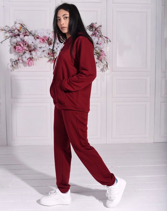 Women Jogger Outfit Sweat Suits Long Sleeve Hooded Sweatshirt and Sweatpants  2 Piece Sports Sets Tracksuit 